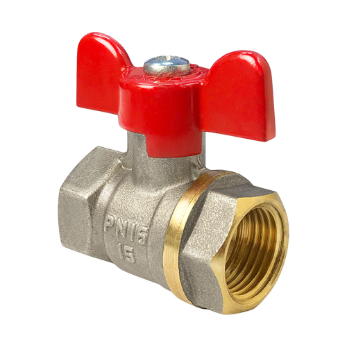 Кран шаровой латунь 11Б27фт1М Ду20 Ру40 НР/НР бабочка VALFEX VF.219.LB1.034 арт.1246521