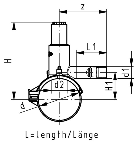 Электросварная седелка с системой типа Газ-Стоп Georg Fischer на 1-5 бар, d160х20 SDR11